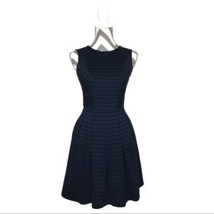 Mossimo-Princess Style Dress--Blk/Blue Striped-EUC-Sz XS